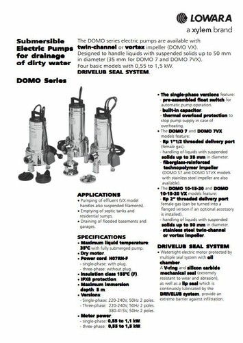 Lowara DOMO 10VXT/B-Bomba sumergible-400v-107670170XXXUAA - Imagen 2 de 2