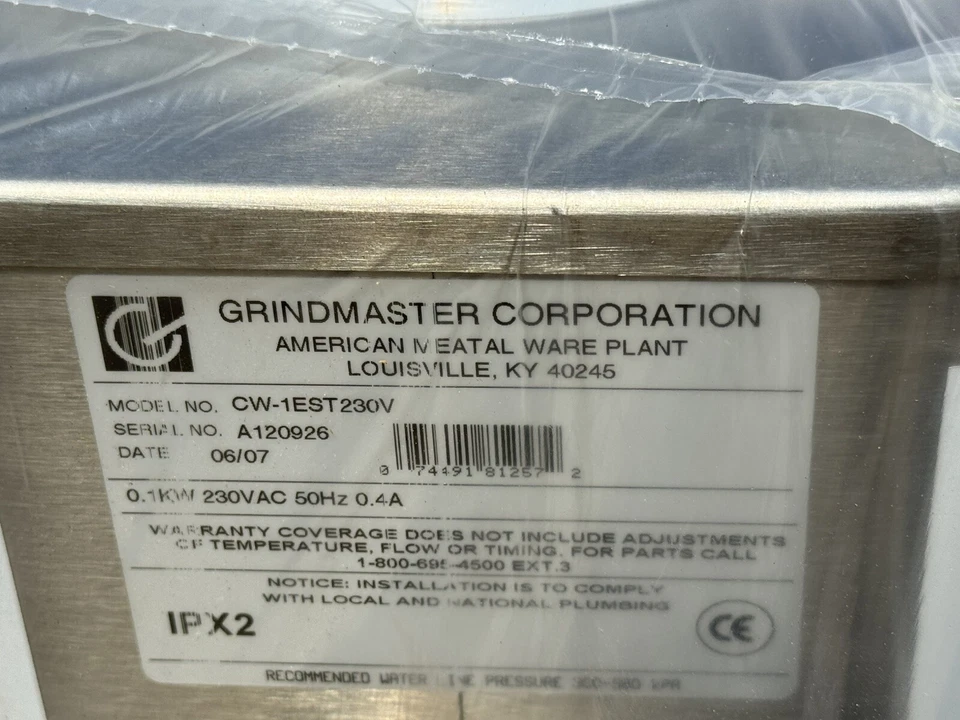 Base calentadora de estación de café Grindmaster modelo CW1 EST230V Foto 4 de 4