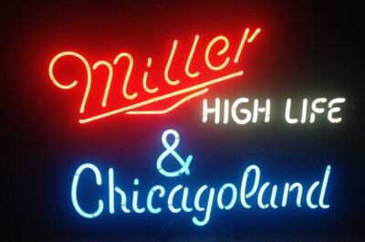US STOCK Miller High Life Chicagoland Lite Beer 20''x16'' Neon Sign Lamp Light