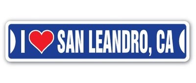I Love SAN Leandro, California Street Sign ca City State us Wall Road décor Gift