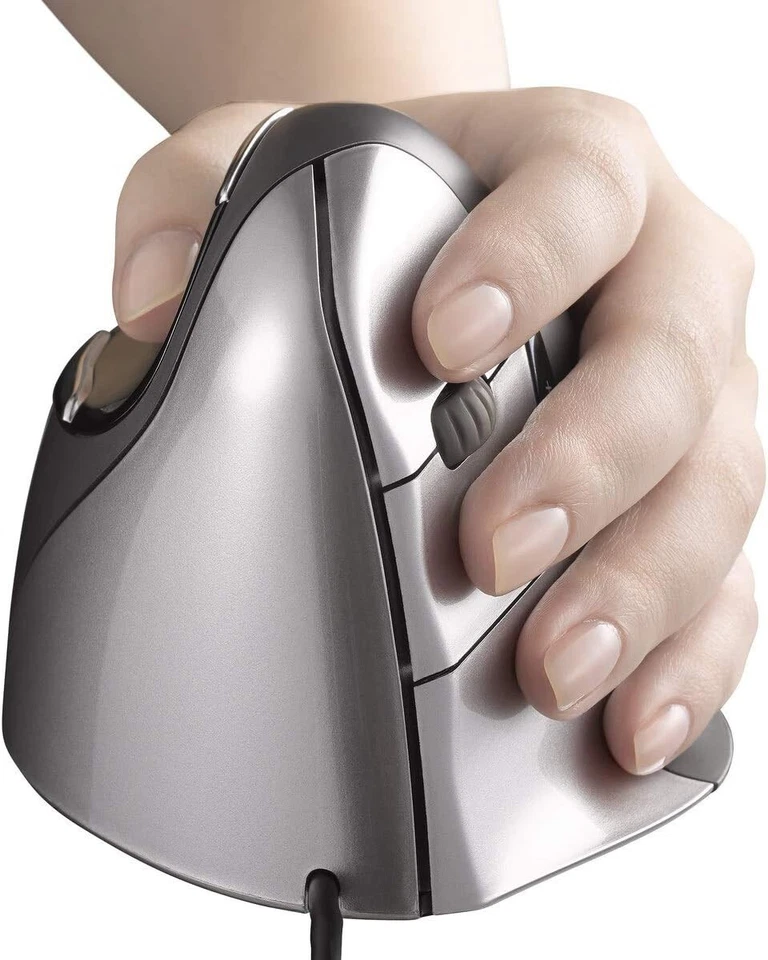 Evoluent VM4L Silver/Black 1 x Wheel USB Wired Laser Vertical Mouse Left Handed - Image 2 of 4