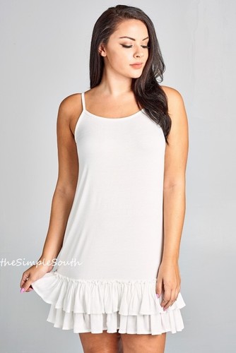 NWT ODDI Spandex Jersey Tutu Ruffle Extender Tank Tunic Top Cami Dress Liner - Picture 32 of 45