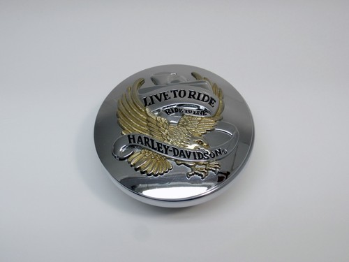 Harley XL883C XL1200C Sportster Custom OEM LIVE TO RIDE Gas Fuel Tank Cap Chrome