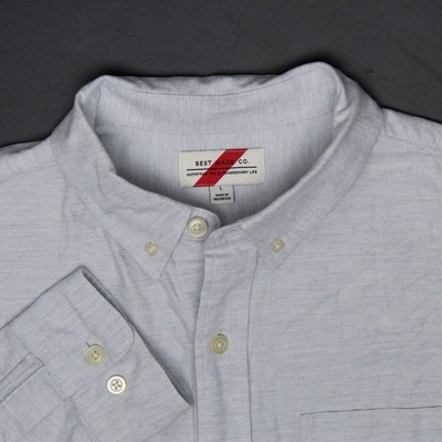 Best Made Co Flannel Shirt Mens L Light Blue Heather Cotton Button Down Collar 