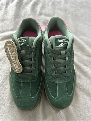 Reebok Forte Lounger Double-Up Women's Sneakers Size 8 Green Suede Shoes