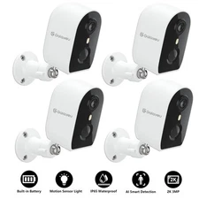 4 Pack Galayou 2K 3MP Wireless Battery Security Camera Outdoor Motion Detection