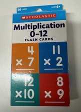 Scholastic Multiplication 0-12 Flash Cards Paperback Math School Homeschool