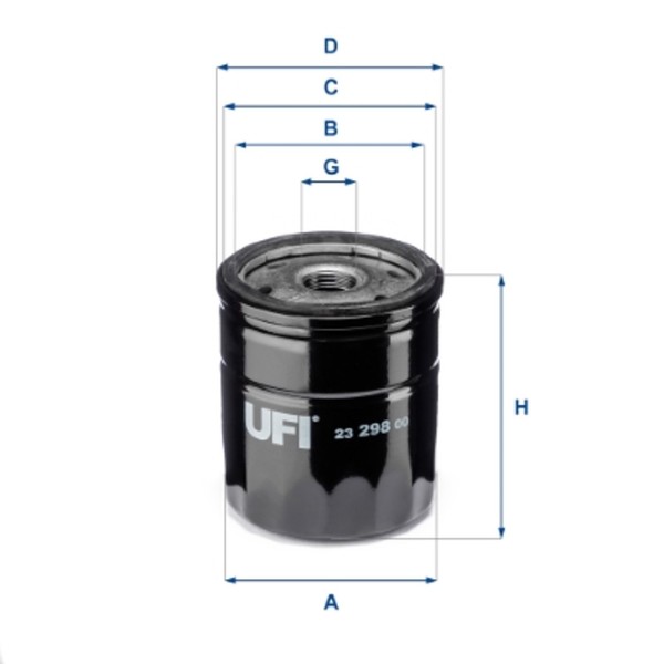 Ufi ÖLfilter 23.298.00 Anschraubfilter FüR Saab YS3E AM4 900 99 9000 AC4 YS3D 1-image