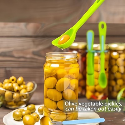 Pickle Fork - Unique Kitchen Gadget Gift for Food Lovers, Stainless Steel Olive