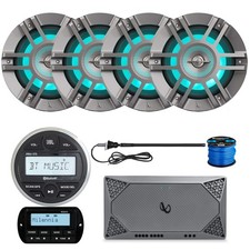 JBL PRV175 Bluetooth Receiver, Remote, 4X 6.5" LED Speaker, Amp, Wire, Antenna