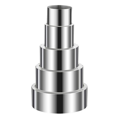 Kanalrohr zu Ofenrohr Schornstein Reduzierstück Edelstahl Rauchrohr Adapter