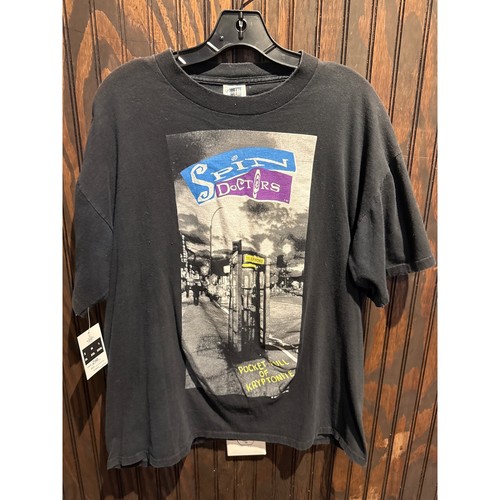 Vintage 1993 Spin Doctors Summer Tour Shirt Pocket Full of Kryptonite Black XL