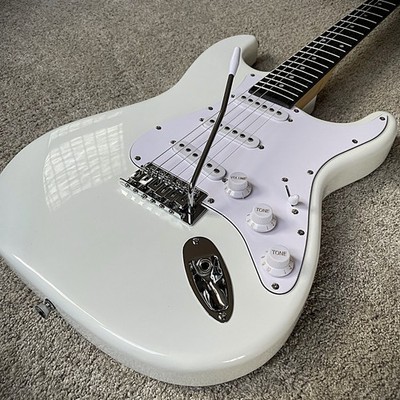 Full-Size Olympic White Electric Guitar with Rosewood Fretboard