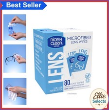 Microfiber Lens Wipes 80 Count Individually Wrapped Citrus Scented For Glasses