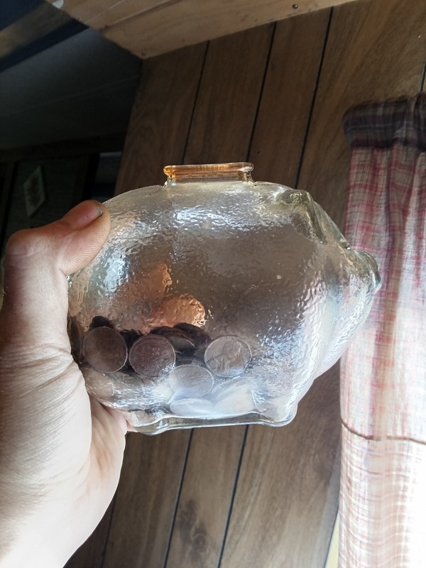 Old Antique Piggy Bank Wheat Head Pennies