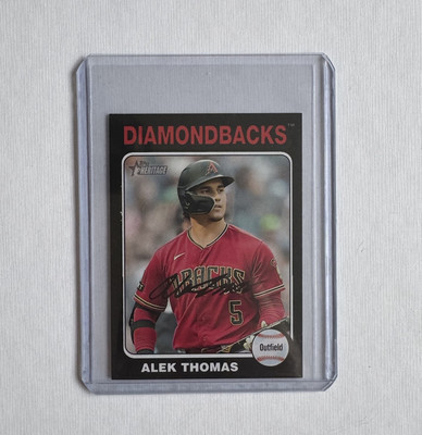Alek Thomas 2024 Topps Heritage Mini Black Border Parallel # 32/50 Diamondbacks