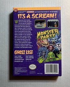 Monster Party Nintendo NES Game Box - Excellent Condition- No Game Or Manual