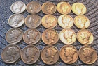 Nice Coin Lot! Mercury Dimes, 20 Coins, 1941-1945 PDS Mint, 90% Silver