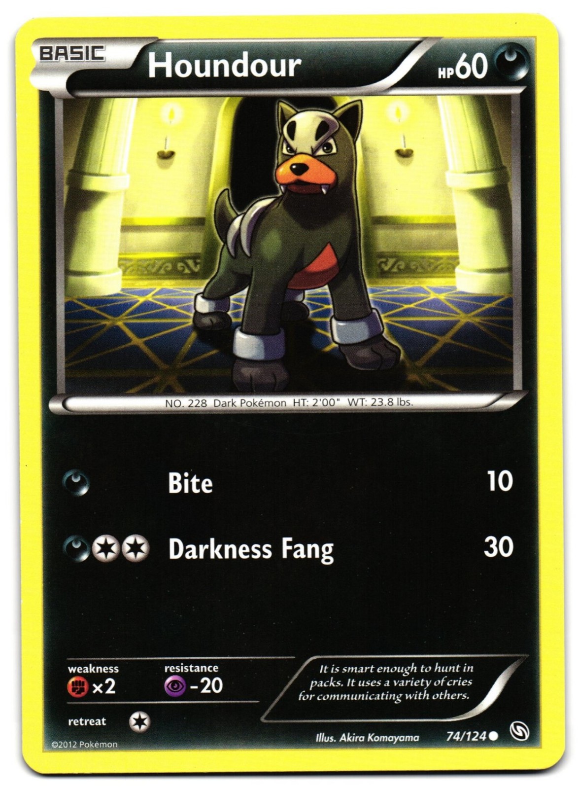 HOUNDOUR 74/124 - NM - DRAGONS EXALTED ENGLISH 2012 POKEMON CARD