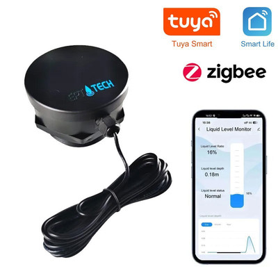 Tuya Smart Zigbee Flüssigkeitsstanddetektor für Tanks   APP-Steuerung
