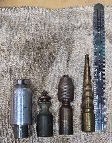 4 Dental Chucks Spindles Ritter, Buffalo, Goodell-Pratt Taper Screw