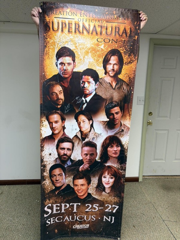 CREATION SUPERNATURAL CONVENTION LARGE BANNER 77.5" X 29.5" MULTIPLE SIGNATURES
