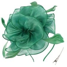 DRESHOW Fascinators Hat Tea Party Headwear Ribbons Feathers on a Headband and...