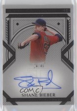 2021 Panini National Treasures Midnight Signatures 28/49 Shane Bieber Auto 5m1
