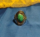 Awesome Tibetan Turquoise ring in silver plate size 7.5/8 — photo 1