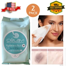 Cleansing Wipes Hyaluronic Acid (KBEAUTY) 30 Sheets X2 Towelettes -US Seller