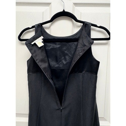 Vintage Perry Ellis Black Dress Empire Waist Sleeveless Maxi Women's 10 Classic - Imagen 4 de 7