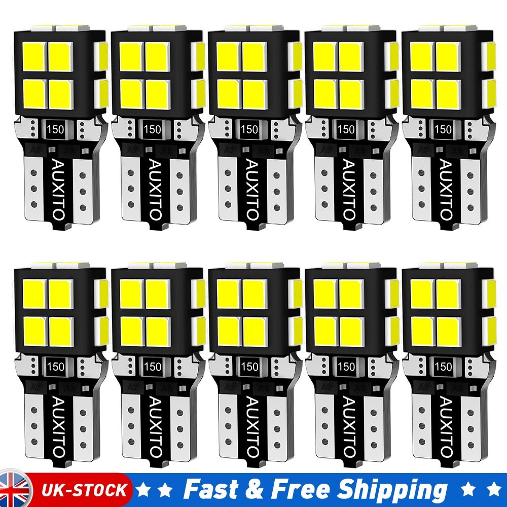 10 X LED T10 W5W 194 921 Super Bright 6000k Light Bulb Side Marker License Plate