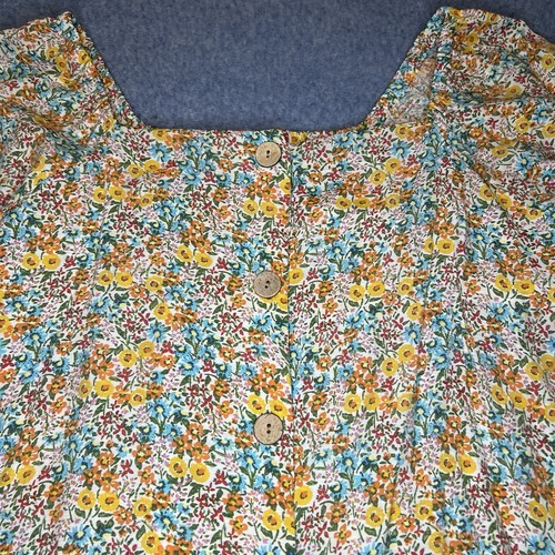 Lauren Conrad Womens Easter Floral Print Short Sleeve Button Blouse Size XL - Picture 2 of 8