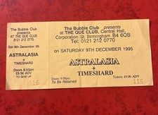 ASTRALASIA Original Concert Ticket Birmingham Bubble Club 9th December 1995