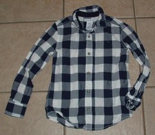 TOMMY BAHAMA Boys Sz Medium 7/8 Blue Plaid Button Up Long Sleeve Cotton Shirt