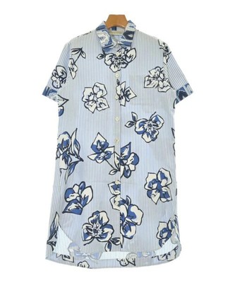 ETRO Shirt Dress Ladies 44 (L size) Blue x White x Black (All over pattern)