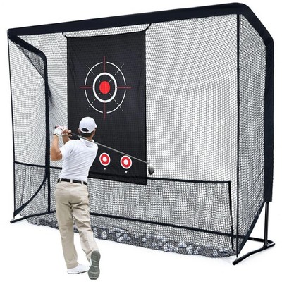 10x7ft Golf Practice Net w/ Target Cloth Driving Golf Hitting Training Net