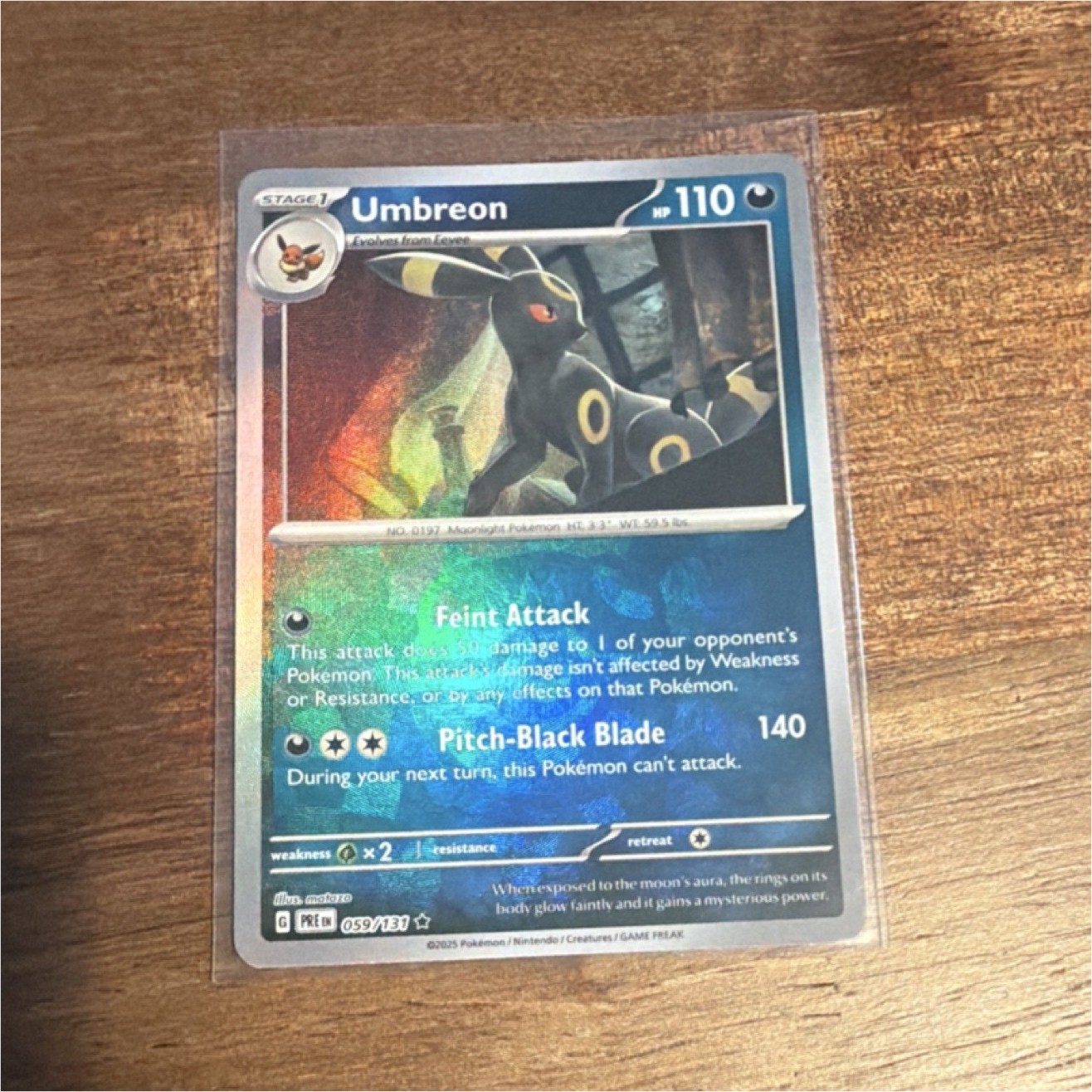 Pokémon Umbreon Sv: Prismatic Evolutions 059/131 Master Ball Pattern NM