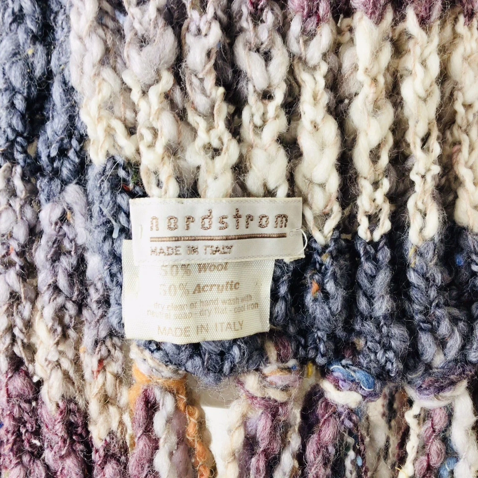 Nordstrom Bufanda Mujer Italia Lana Multicolor Flecos Acogedor Tejido Clásico Femenino Foto 2 de 4