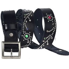Real Leather Belt Heavy Metal Rivet Studded Belt Unisex Punk Waistband Handmade