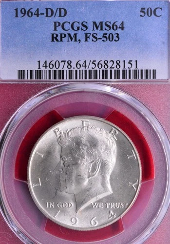 PCGS MS-64! 1964-D/D RPM FS-503 KENNEDY HALF