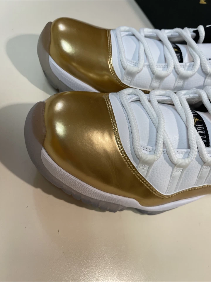 Air Jordan 11 ретро низкие 2016 ЦЕРЕМОНИЯ ЗАКРЫТИЯ белое золото размер 10,5 (528895-103) - Изображение 4 из 4