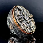 Sterling 925 Silver Men Handmade Large Large Diamond Stone Ring
