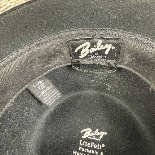 Cappello Fedora Bailey Of Hollywood Lana Nera Feltro Leggero Imbottibile Idrorepellente - Foto 13 di 14