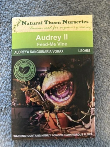 Plant Horror Movie Seed Packet Little Shop of Horrors Audrey 2 replica prop