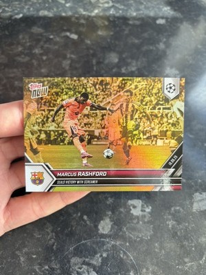 Marcus Rashford FC Barcelona Topps Now Seals Victory with Screamer Gold Foil /50