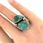 Native American Vintage Turquoise, Sterling Silver Ring Sz. 10