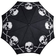 kreepsville 666 Gothic Skull Handle Skull and Cross Bones Skeleton Umbrella