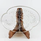 Vintage Federal Glass Company Homestead Clear Glass Snack Plate (Set of 4)