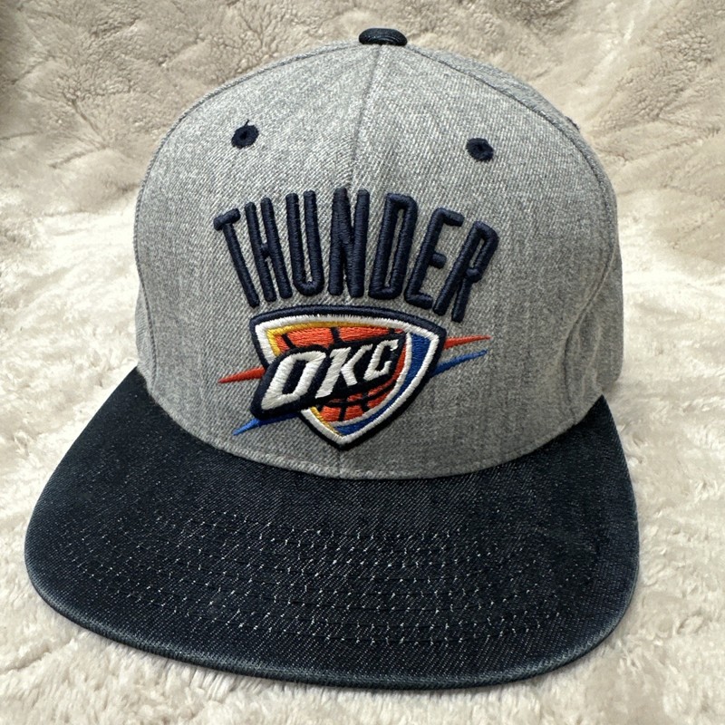 Oklahoma City Thunder  Mitchell And Ness Adjustable Snap Back Grey And Black